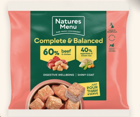 Natures Menu Complete & Balanced 60/40 Beef and Chicken 1KG