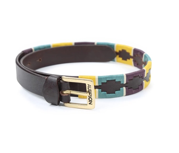Aubrion Polo Belt Yellow/Green/Purple