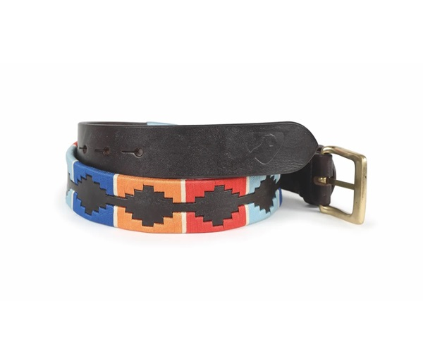 Aubrion Polo Belt Turquoise/Red/Orange/Blue