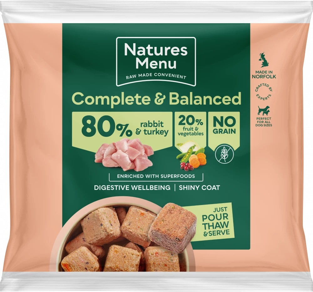 Natures Menu Complete & Balanced 80/20 Rabbit & Turkey 1kg