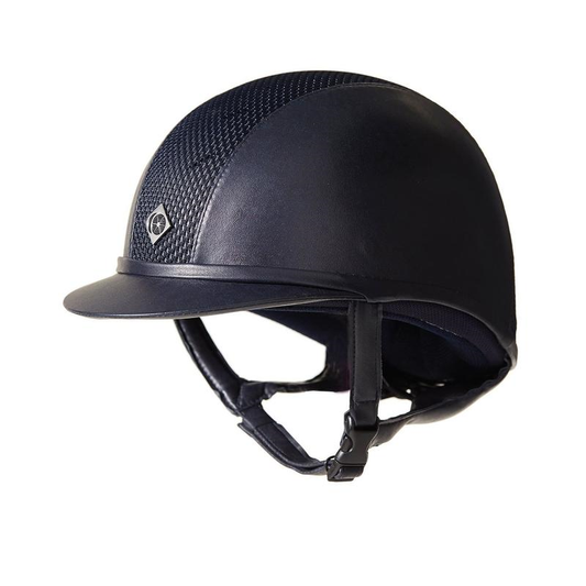 Charles Owen AYR8 PLUS Leather Look Riding Hat - Navy.