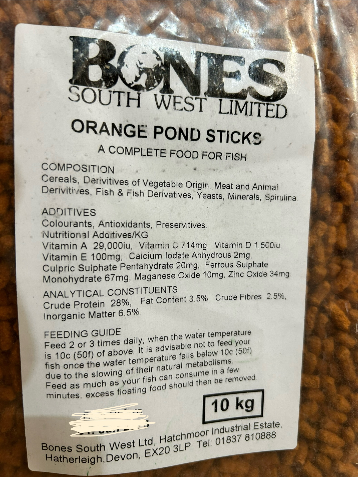 Bones Orange Pond Sticks 10kg