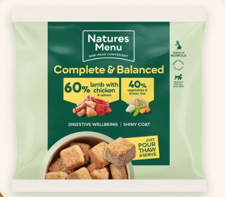 Natures Menu Complete & Balanced 60/40 Lamb Chicken and Salmon 1KG