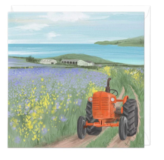 Whistlefish Lavender Tractor Art Card