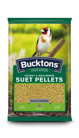 Bucktons Peanut & Mealworm Suet Pellets 12.5kg
