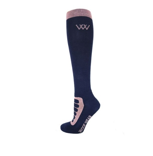 Woof Wear Long Bamboo Tech Riding Sock Navy/ Rose