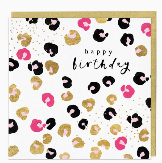 Whistlefish Leopard Print Birthday Card