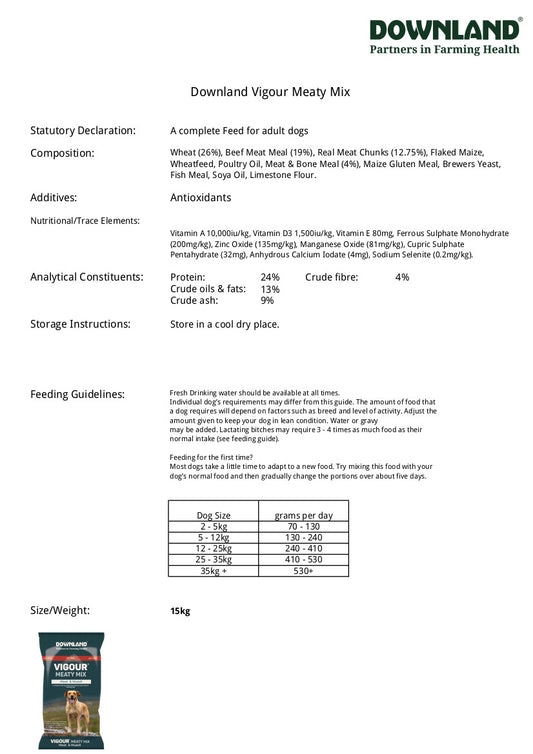 Downland Vigour Meaty Mix 15Kg