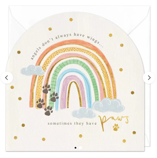 Whistlefish Rainbow Bridge Pets Arched Card