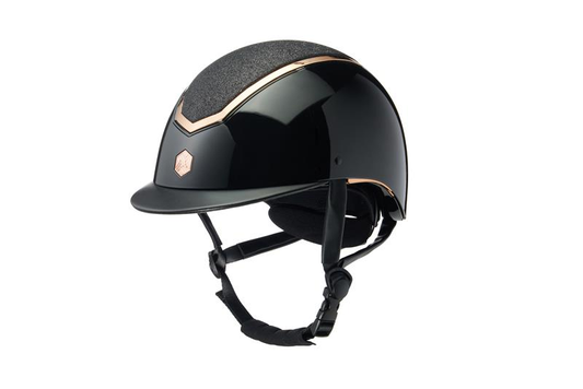 Charles Owen Kylo Riding Hat - Black Gloss/Rose