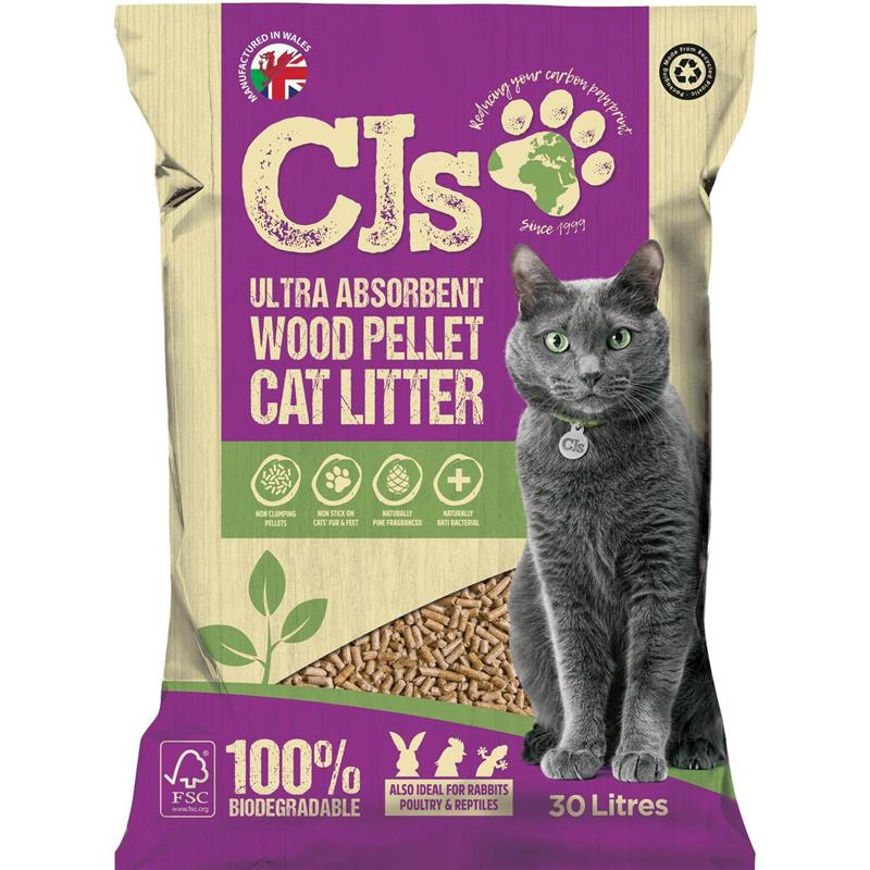 CJs Wood Pellet Cat Litter 30 litres