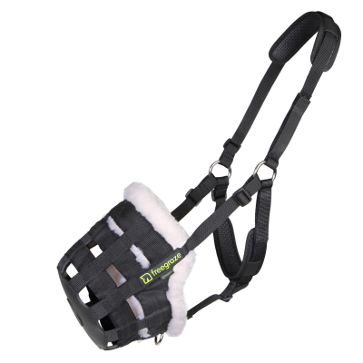 Freegraze Deluxe Comfort Grazing Muzzle Black