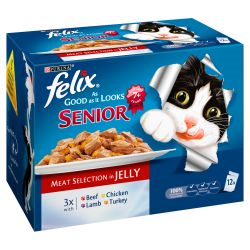 Felix As Good As It Looks Senior 7+ Meat Jelly 12x100g