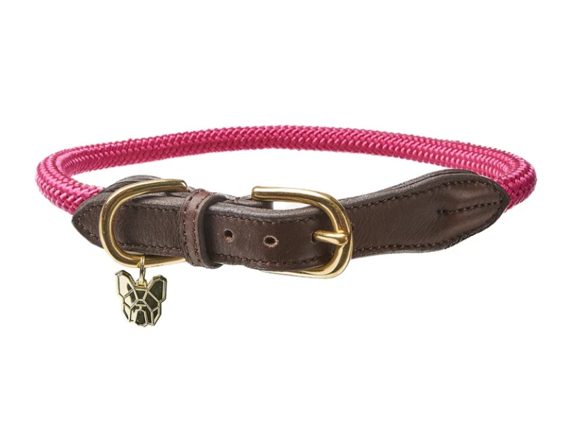 Shires Digby & Fox Rope Dog Collar Pink