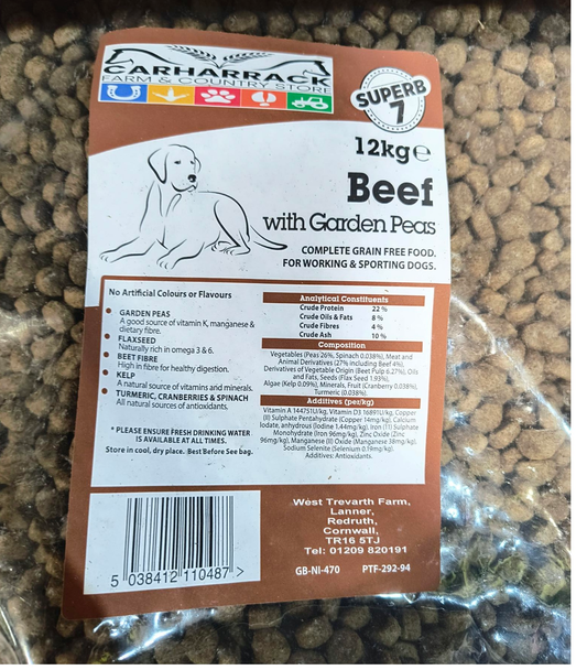 Carharrack Beef & Garden Peas 12kg