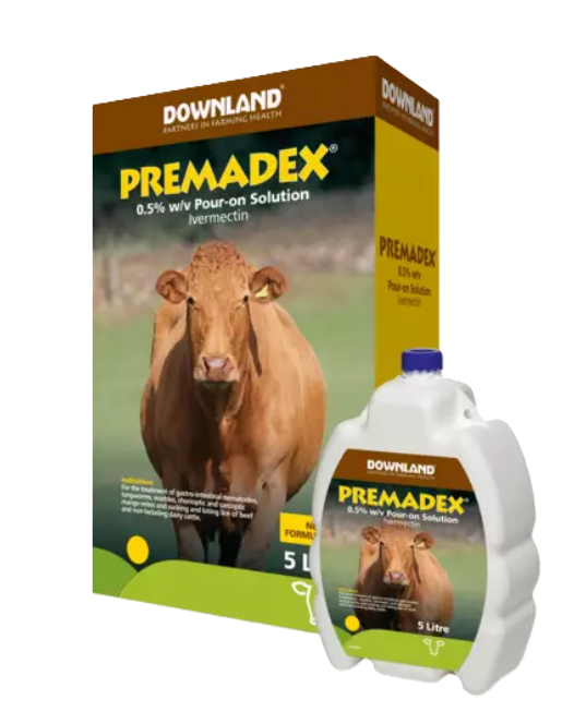 Downland Premadex 0.5% w/v Pour On Solution for Cattle 5 Litres