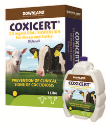 Downland Coxicert Oral 2.5mg/ml Suspension for Sheep & Cattle 1L