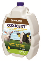 Downland Coxicert Oral 2.5mg/ml Suspension for Sheep & Cattle 1 Litre