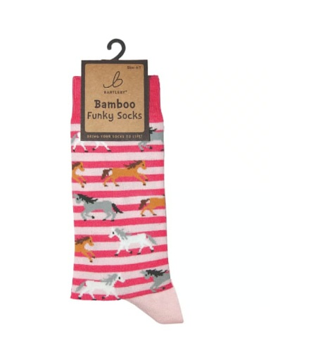 Bamboo Funky Socks Horse Print (4-7)