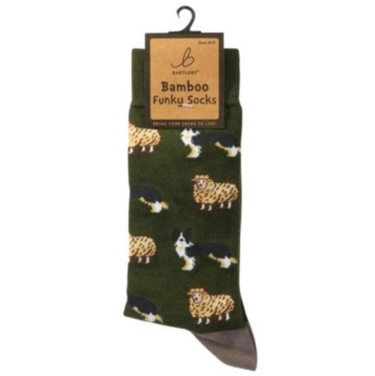 Bamboo Funky Socks Sheep & Sheep Dog (6-11)