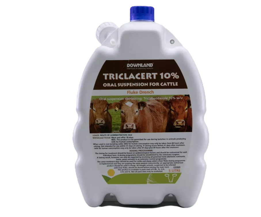 Triclacert 10% Oral Suspension for Cattle Fluke Drench 5L