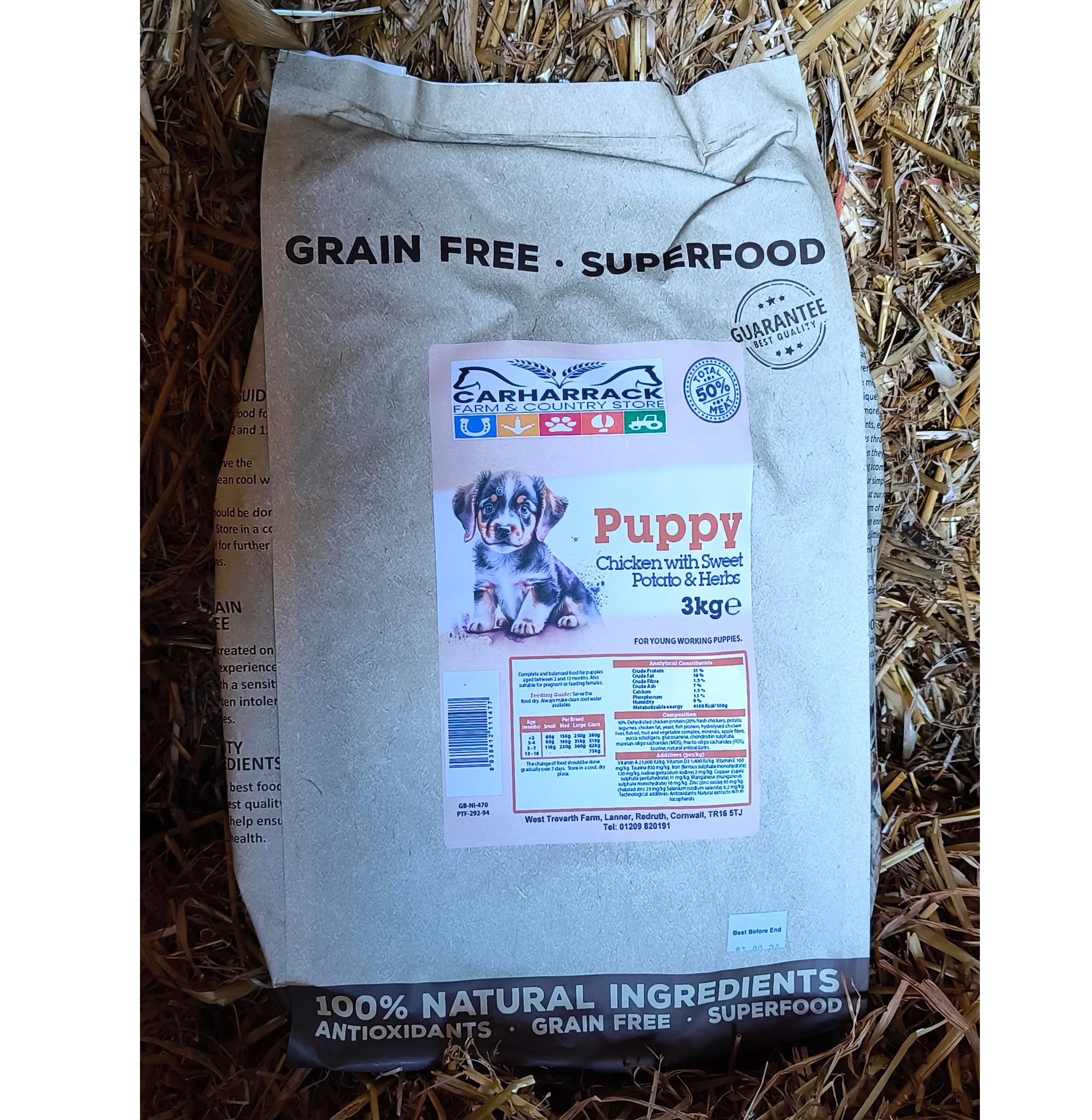 Carharrack Puppy Chicken with Sweet Potato & Herbs 3KG