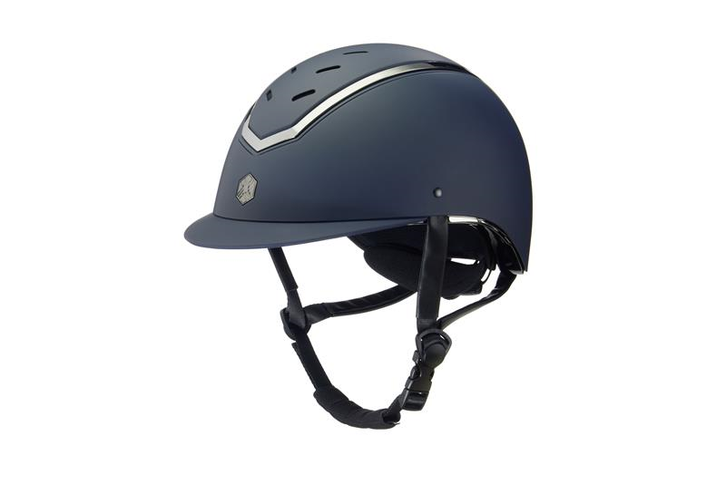 Charles Owen Kylo Riding Hat - Navy Matte/Pewter