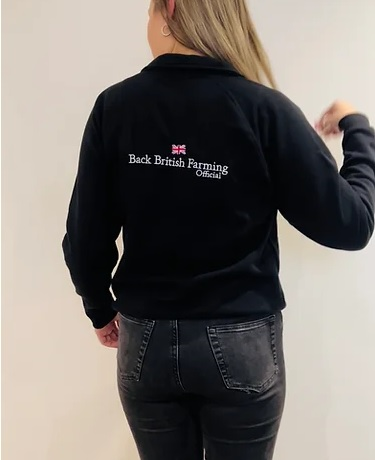 Back British Farming Classic Quarter Zip Black