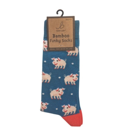 Bartleby Bamboo Funky Socks Cute Pig (4-7)