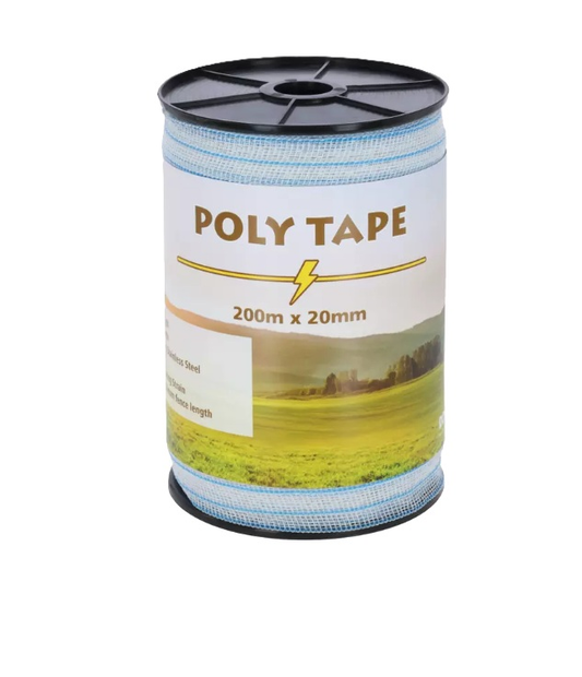 Downland Electric White Fence Tape 20mm