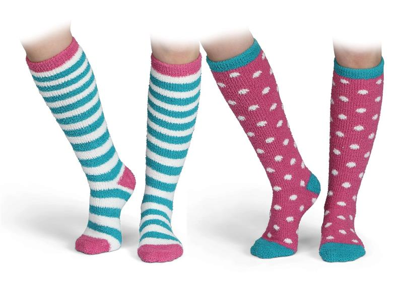 Shires Fluffy Socks 2 pack AQUA Childs 10.5 to 3.5