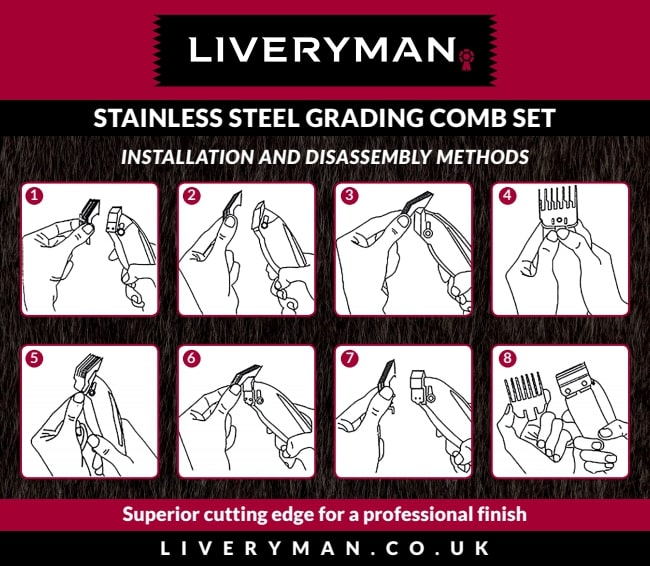 Liveryman A5 Steel Comb Grading Set