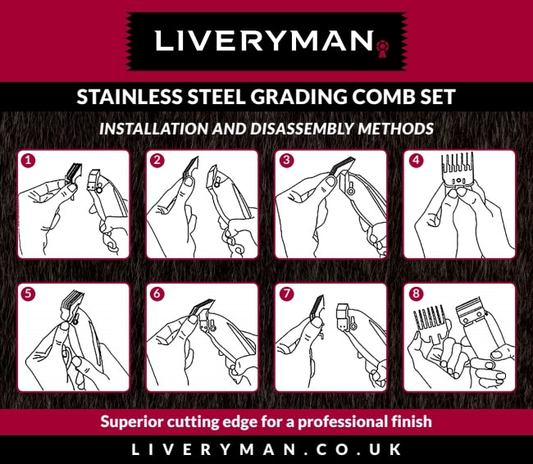 Liveryman A5 Steel Comb Grading Set