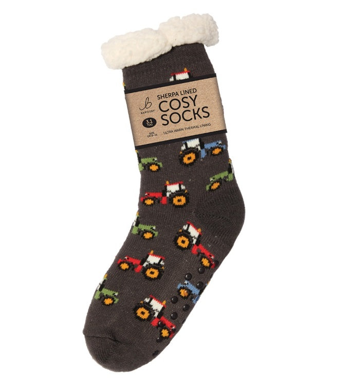 Funky Cosy Socks Tractors (6-11)