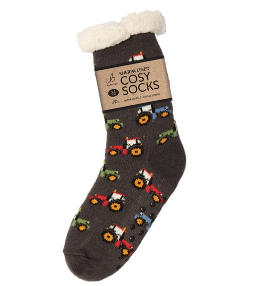 Funky Cosy Socks Tractors (6-11)